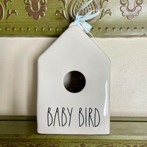 NEW Rae Dunn BABY BIRD birdhouse Blue bow